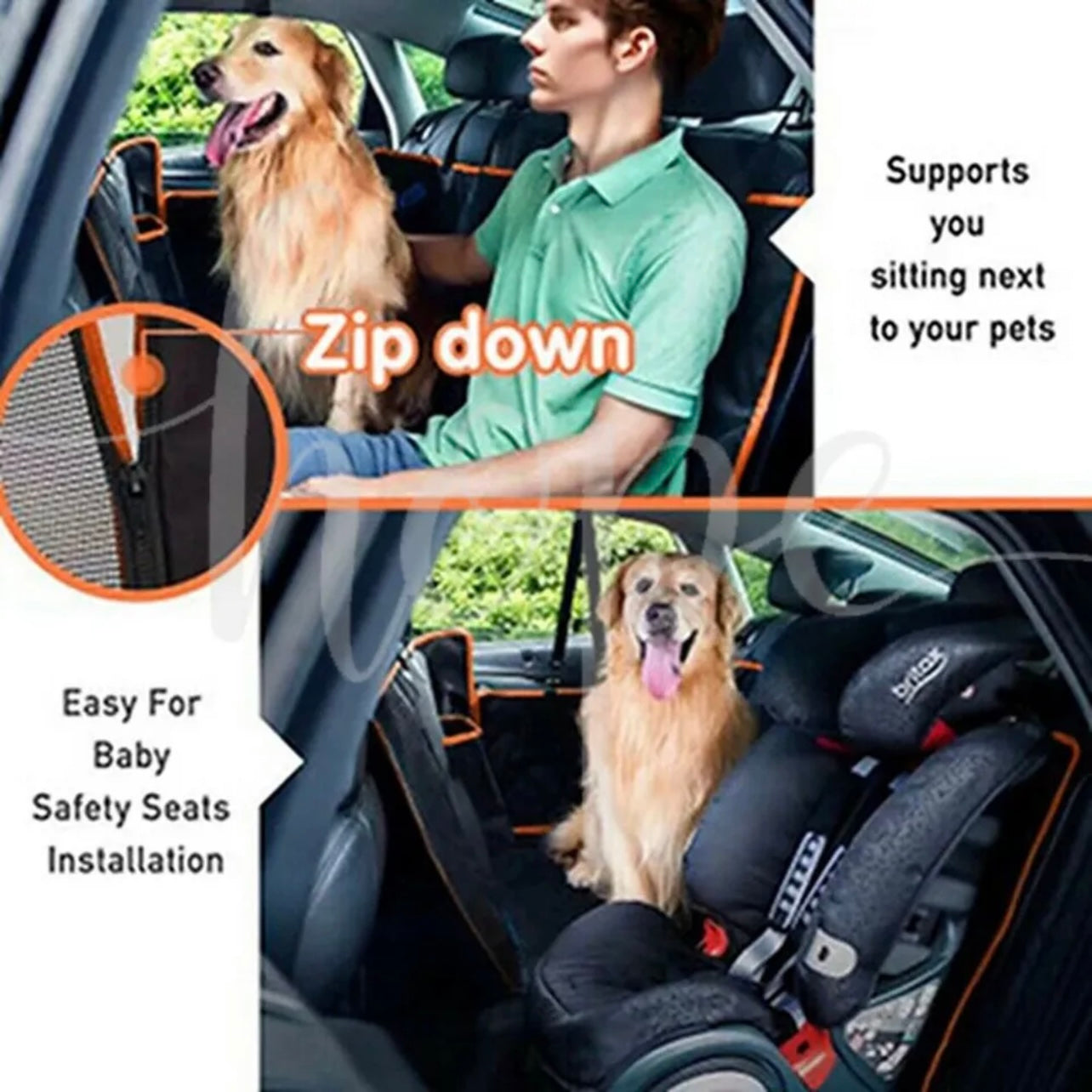 Pet Car dog Seat Cover Hammock NonSlip Protector Mat Waterproof Cat Dog Backseat