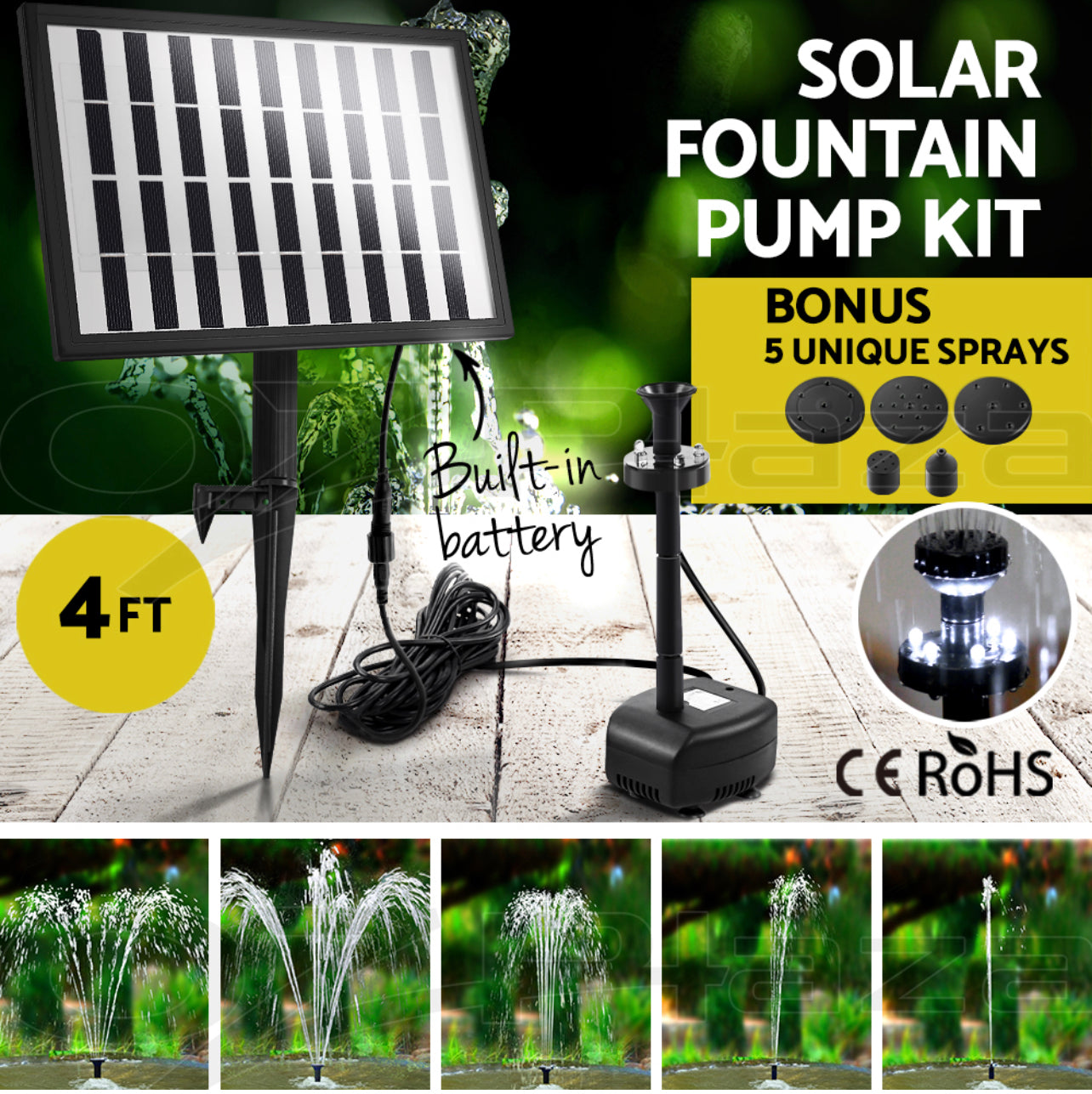 Gardeon Solar Pond Pump Water Kit Pool Fountain Pumps with Battery Submersible