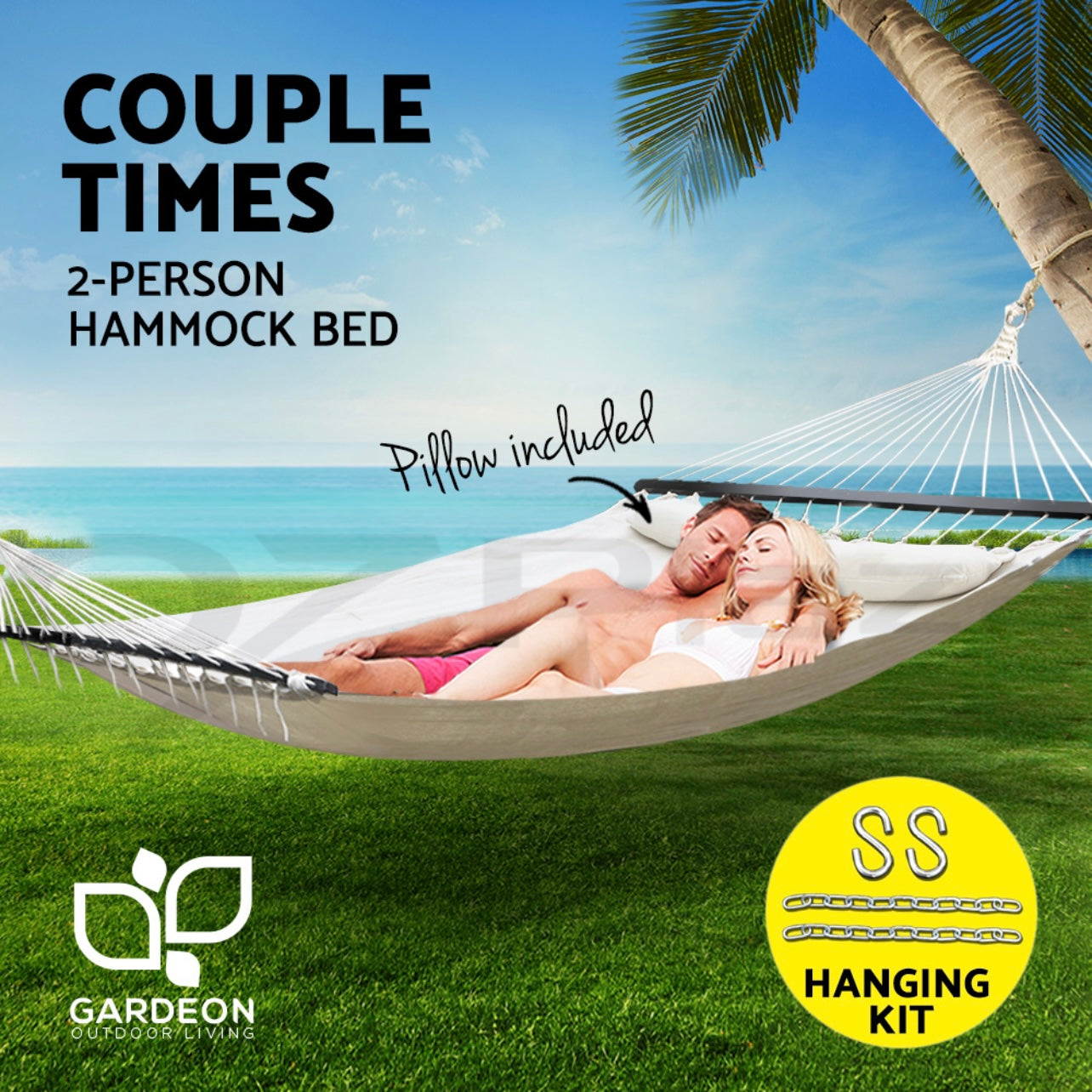 Gardeon Camping Hammock Bed Portable Outdoor Swing Hanging Chair Double Bed