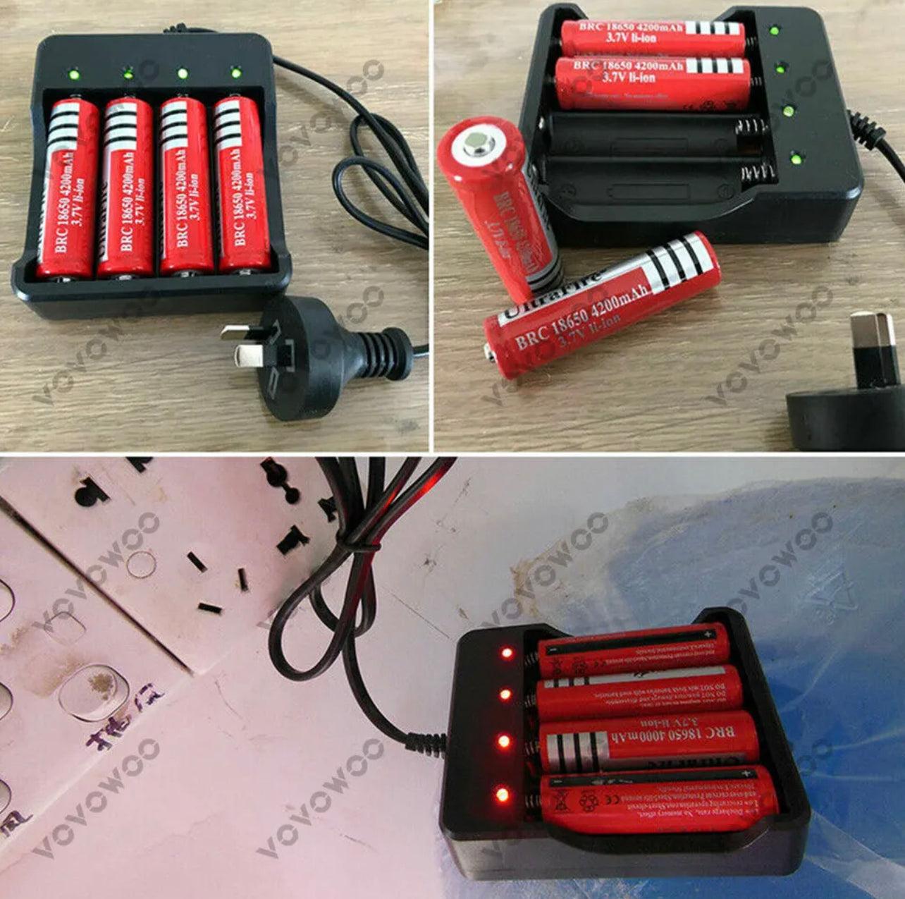 18650 Battery Charger Smart 4 Slots For Rechargeable Li-Ion FAST Charge AU PLUG