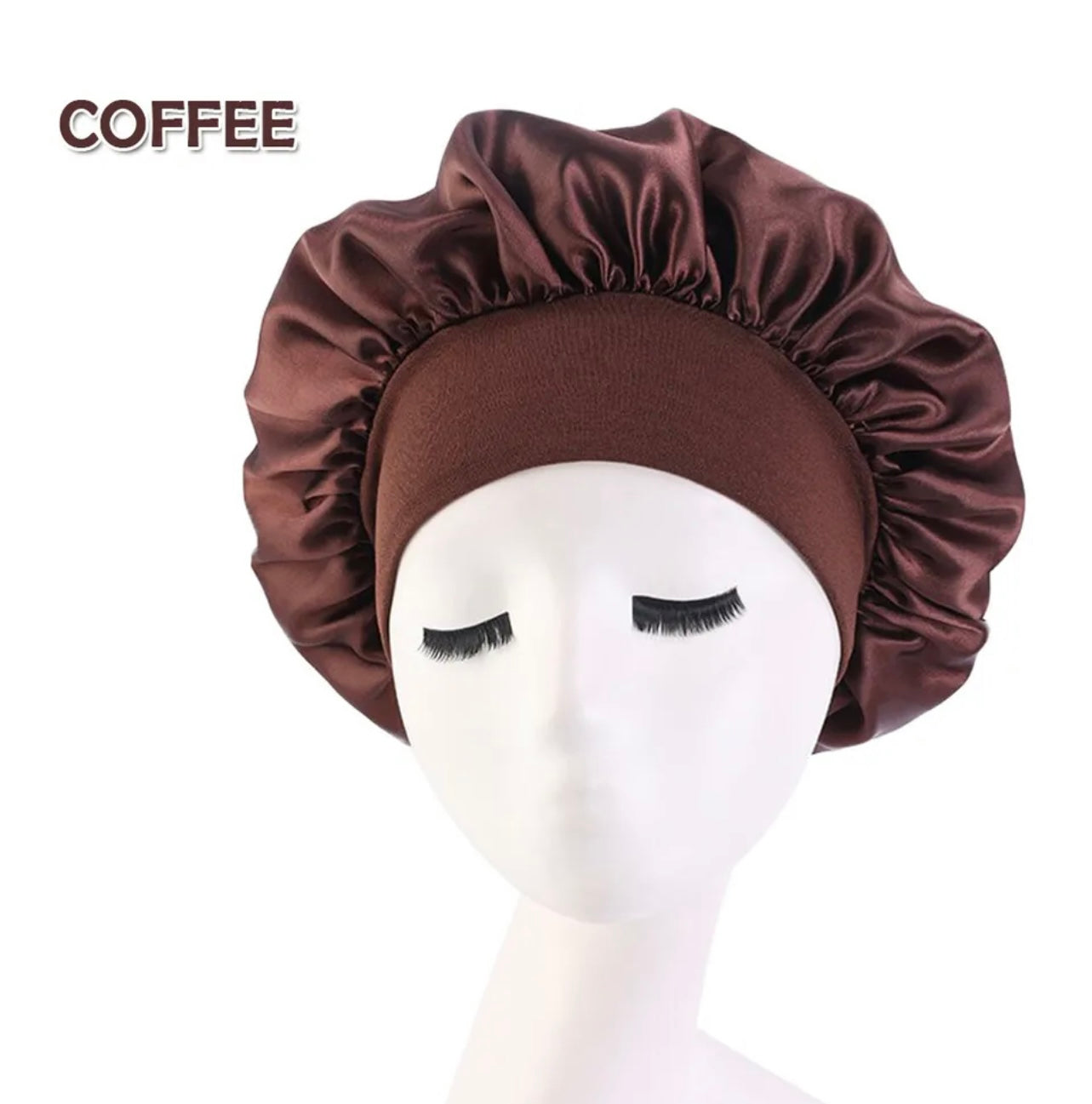 Sleeping Bonnet Hair Wrap Silk Satin Cap Women Elastic Night Soft Hat Headwear