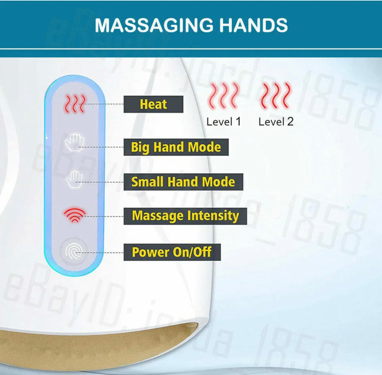 Electric Hand Palm Massager Heated Finger Apparatus Physiother Air Compression