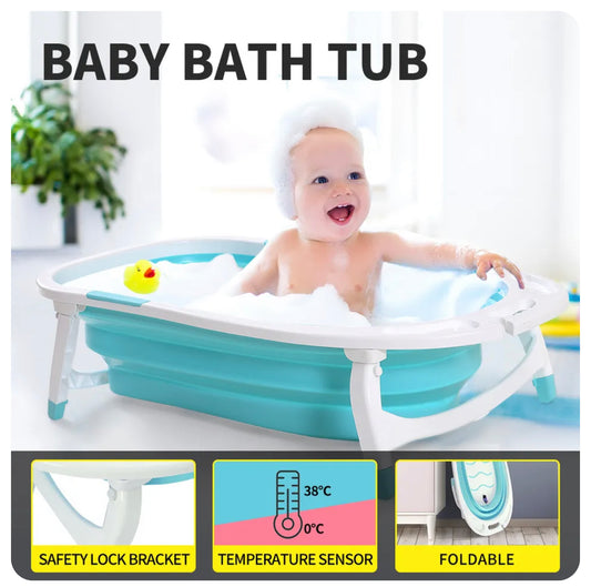 Baby Bath Tub Infant Toddlers Foldable Bathtub Folding Safety Bathing Shower