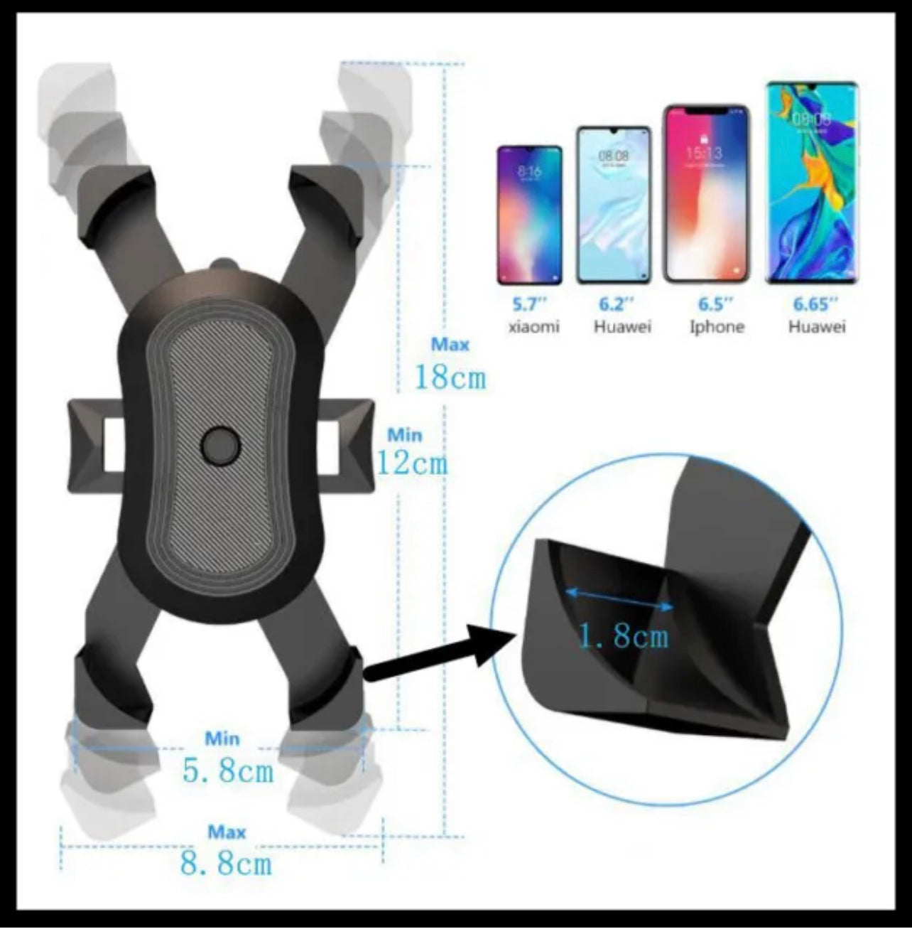 360° Rotation Mobile Phone Holder Handlebar Mount For Motorcycle Bicycle Bike