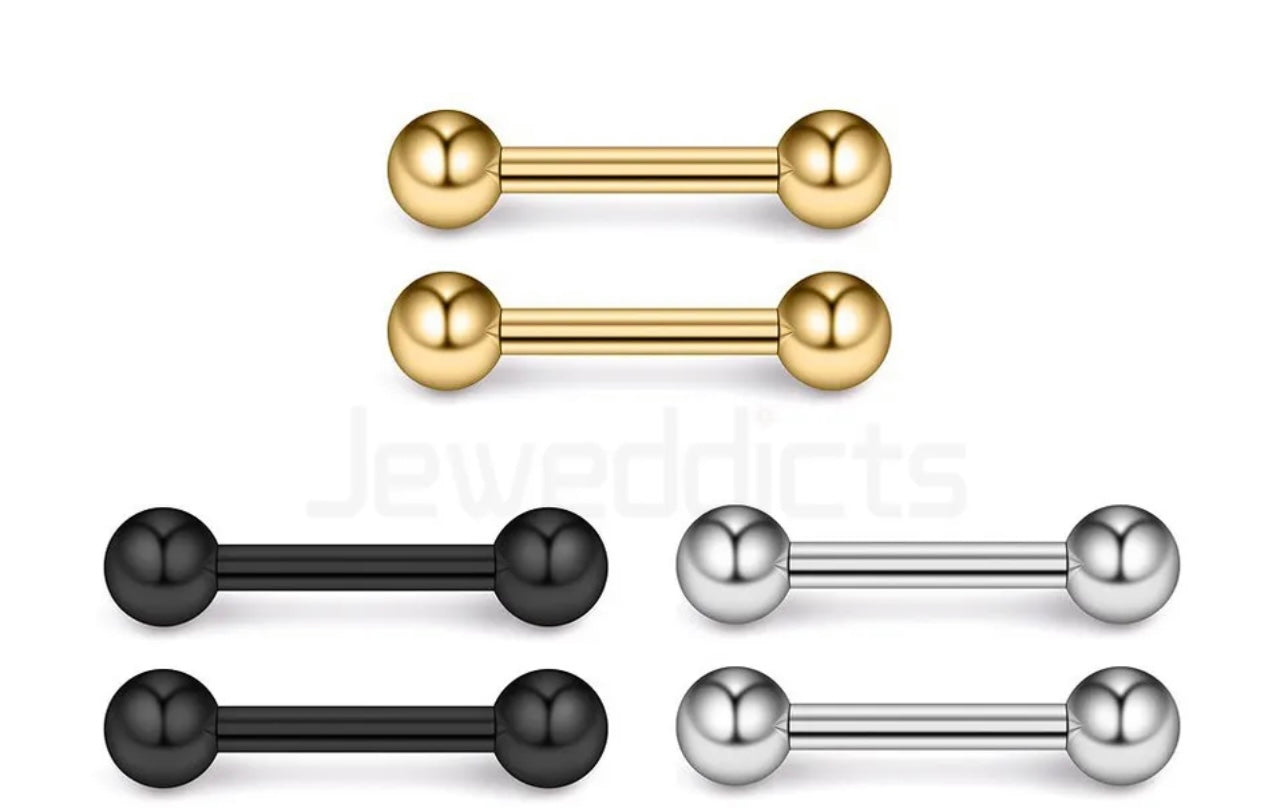 2-10 Piercing Barbells Surgical Steel Tongue Nipple Ear Bar Ring Body Jewellery