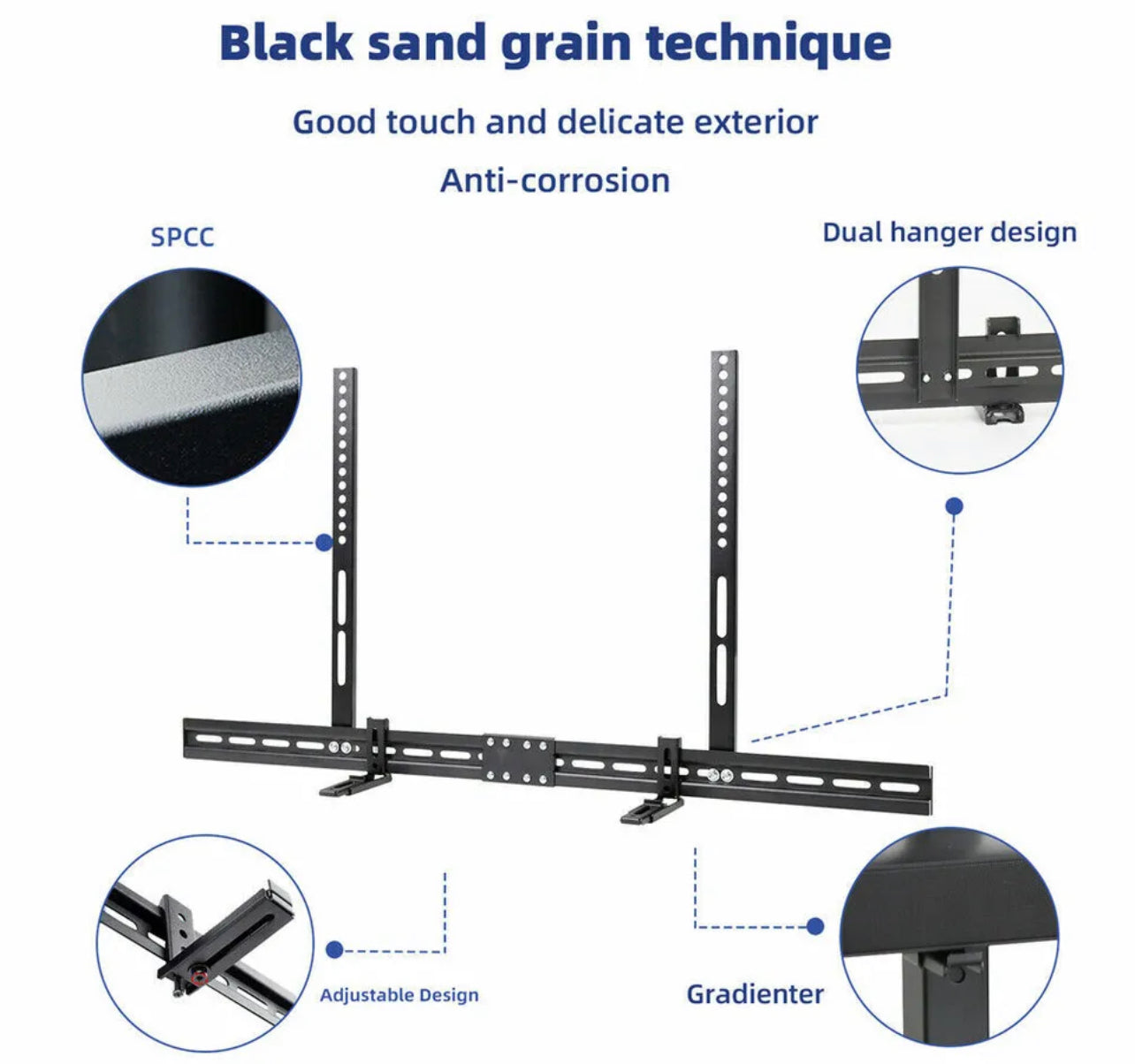 Adjustable TV Wall Bracket Soundbar Mount Holder Sound Bar Speaker Rack Universa