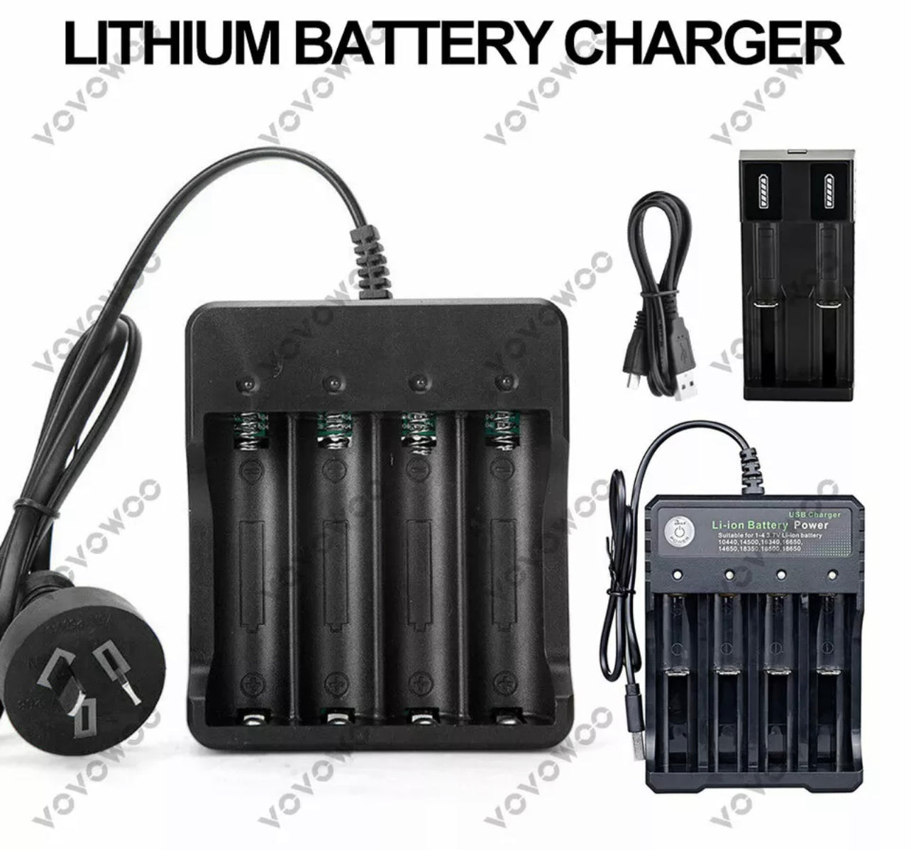 18650 Battery Charger Smart 4 Slots For Rechargeable Li-Ion FAST Charge AU PLUG