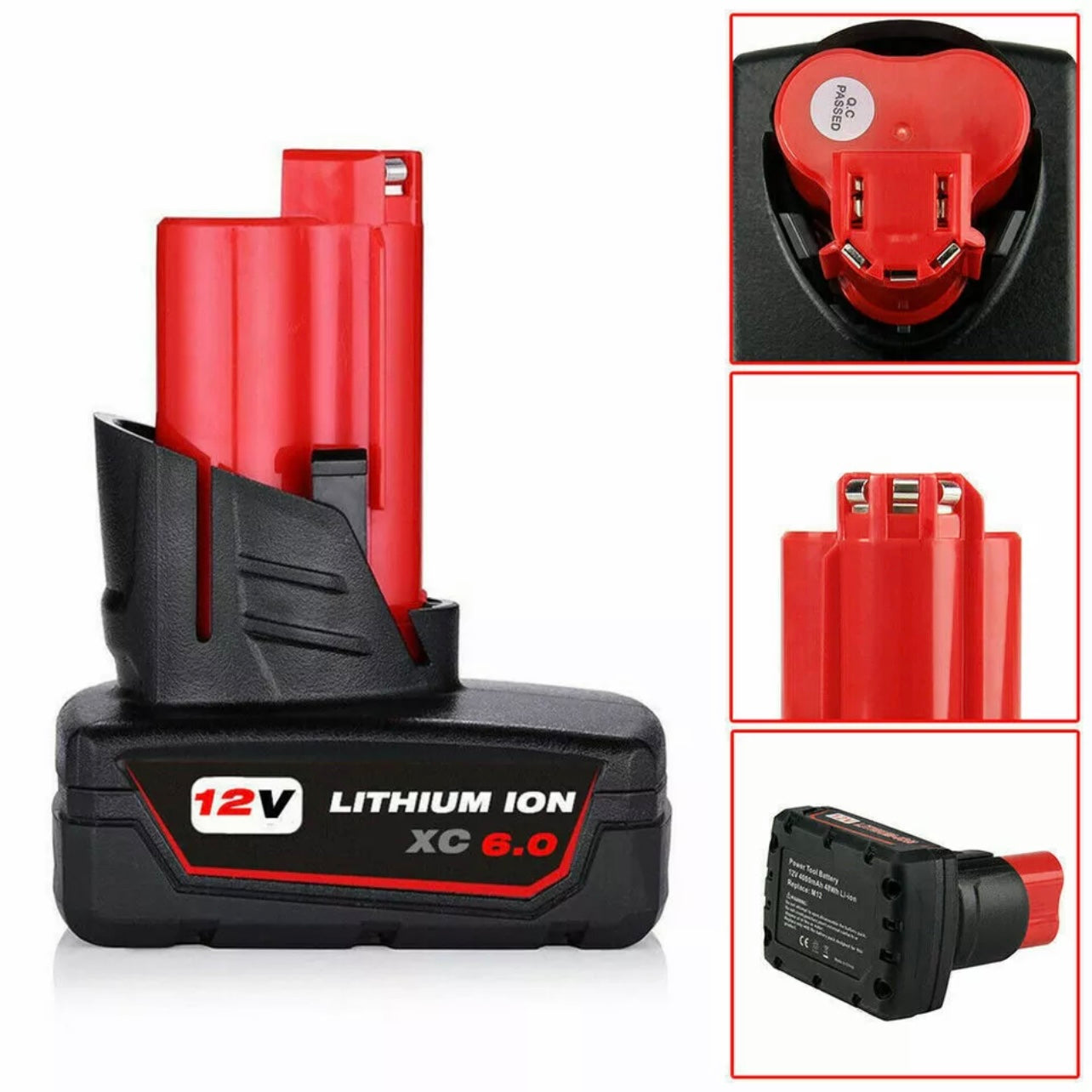 12V Pack For Milwaukee M12B6 Lithium M12 Battery M12B5 48-11-2440 Cordless