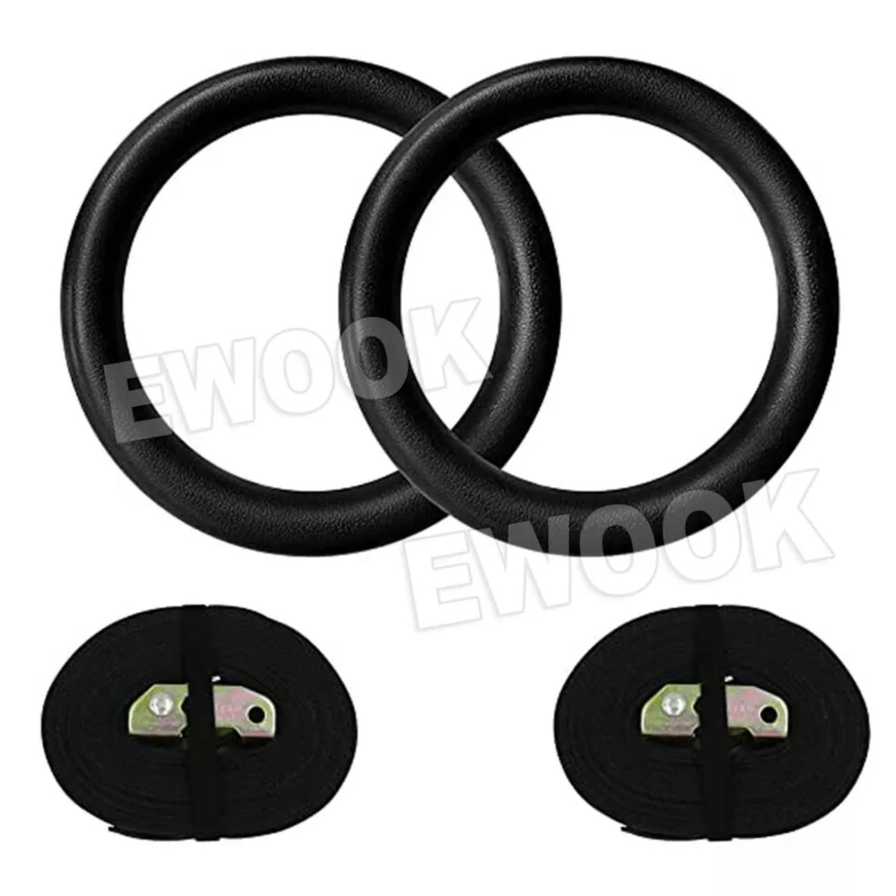 Gymnastic Rings Pair Gym Hoop Crossfit Exercise Fitness Home Ab Workout Dip New