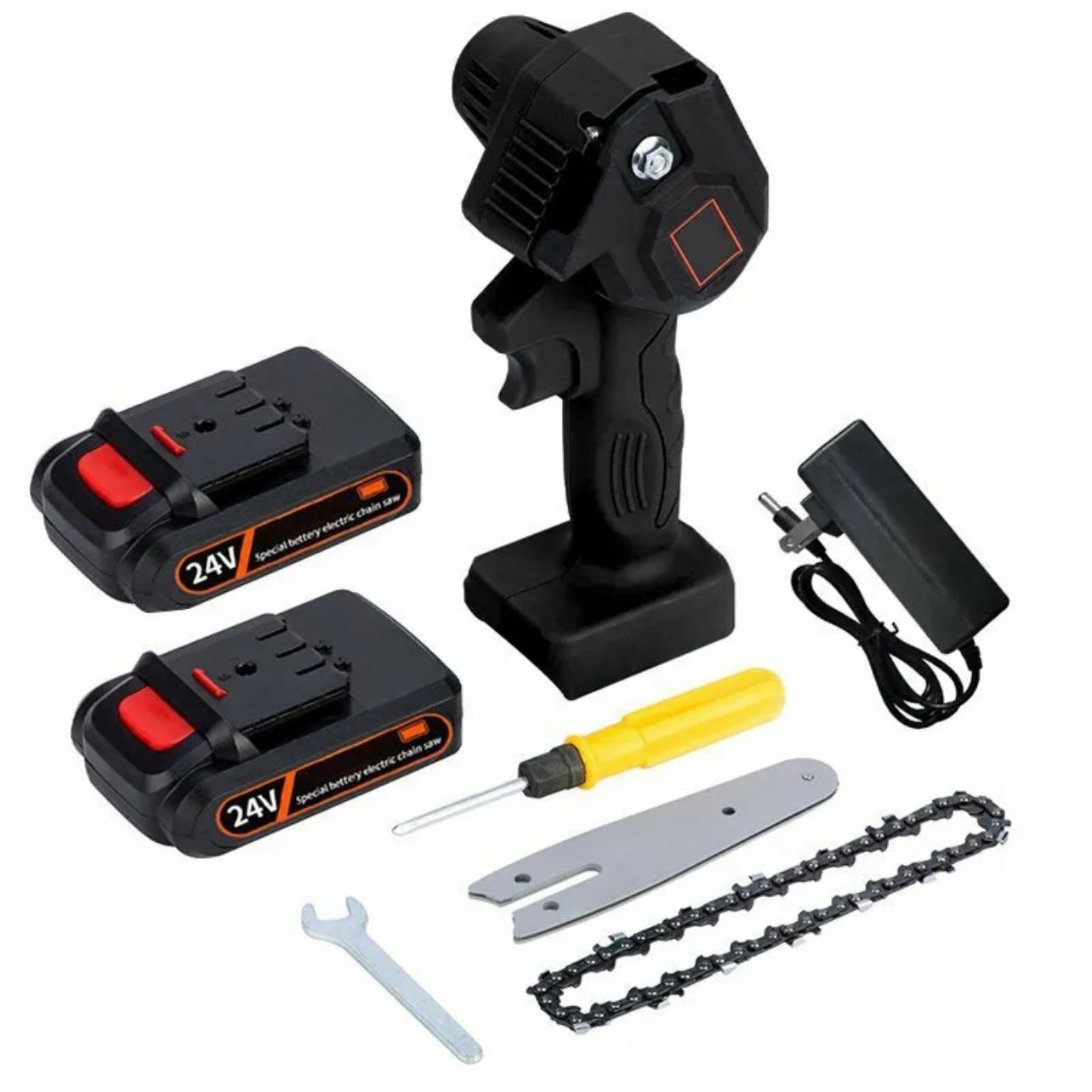 4” Mini Cordless Electric Chainsaw Wood Cutter Saw Rechargeable Battery Powered