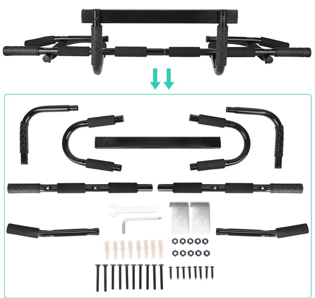 Pull Up Bar Doorway Chin Abs Exercise Home Gym Fitness Strength Workout Indoor