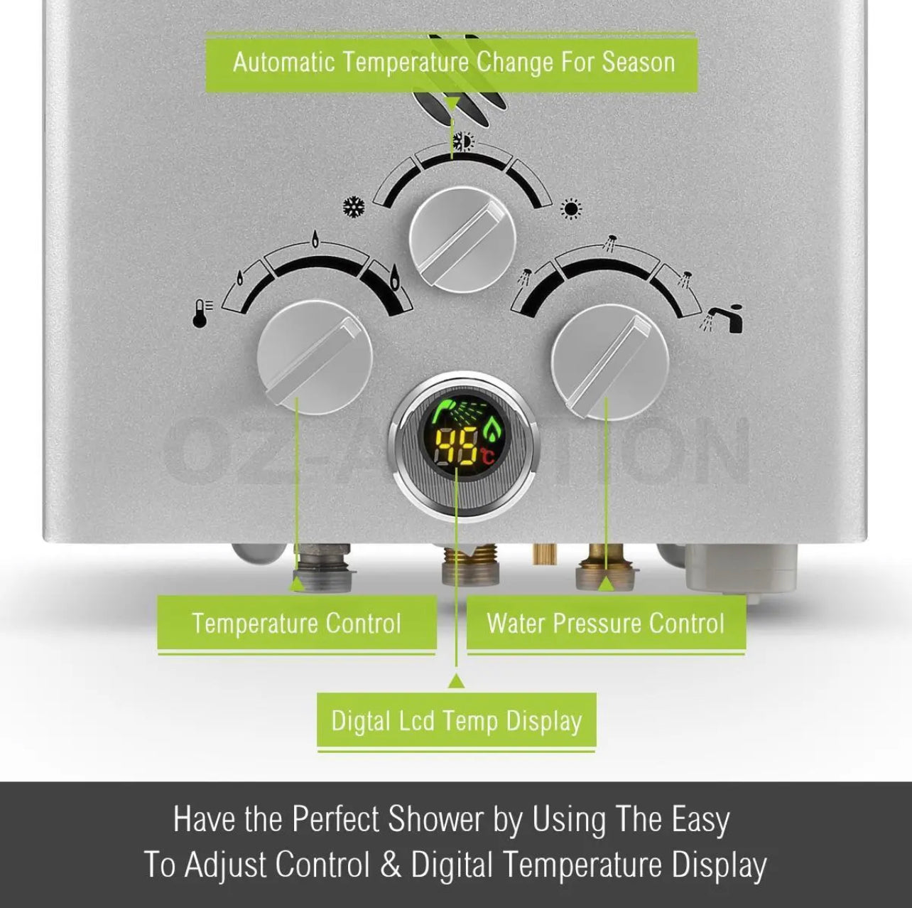 MAXKON 4WD Gas Hot Water Heater Shower Portable Camping LPG Caravan Outdoor