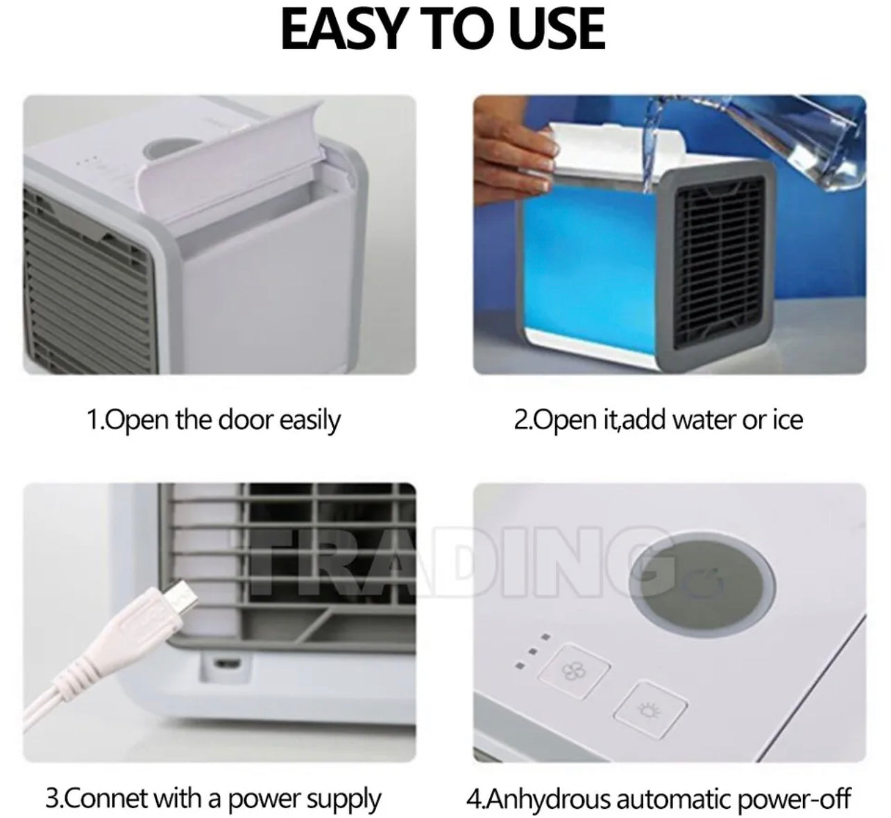 Portable Mini Air Cooler Fan Air Conditioner Cooling Fan Humidifier Desk USB Fan