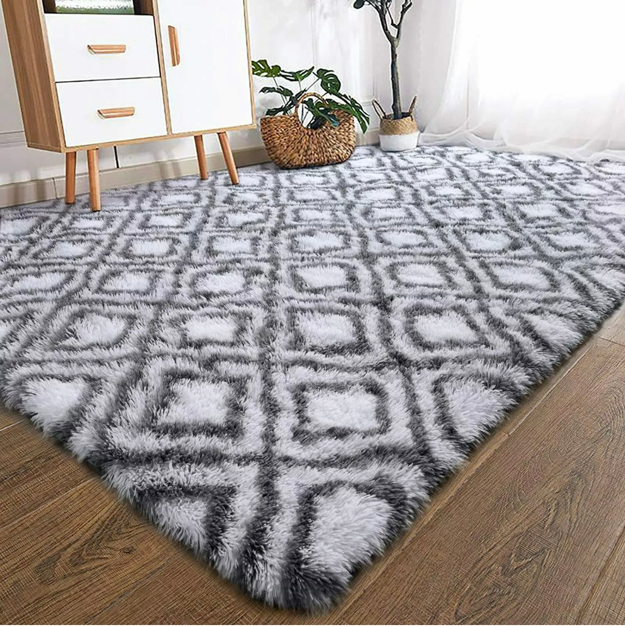 Rectangle Area Rugs Soft Fluffy Shaggy Carpet Bedroom Living Room Floor Pads Mat