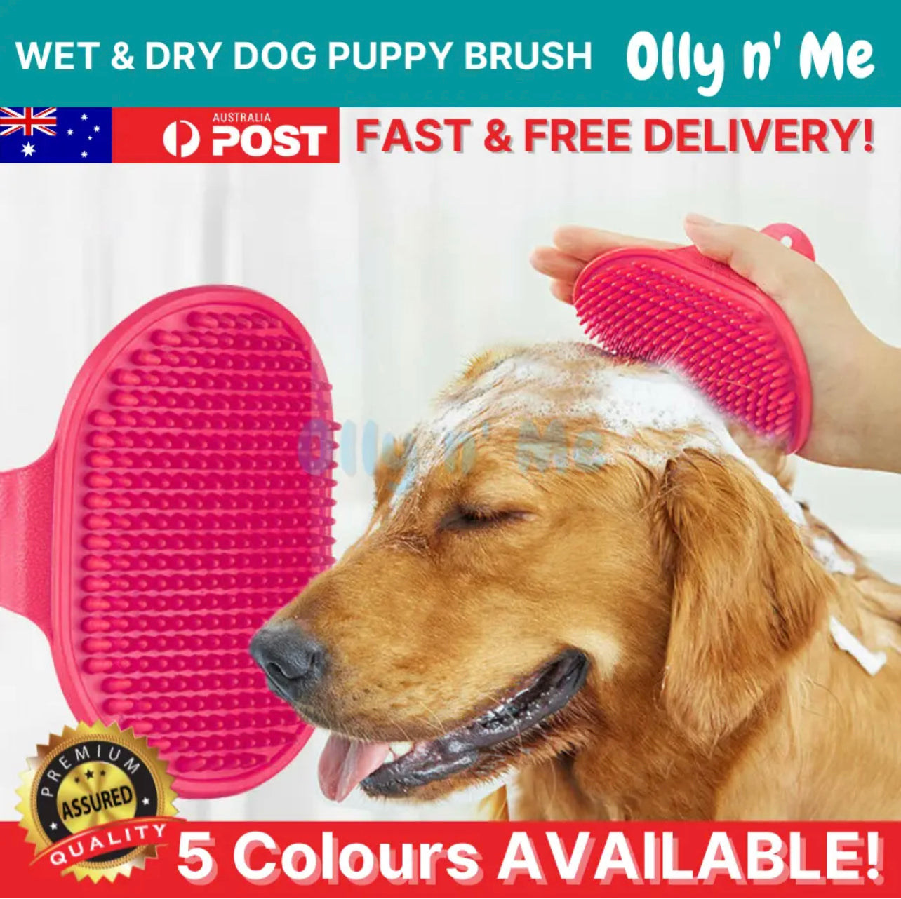 Rubber Grooming Mitten Glove  Shedding Fur Comb Dog Cat Wet Bath Dry Brush AU