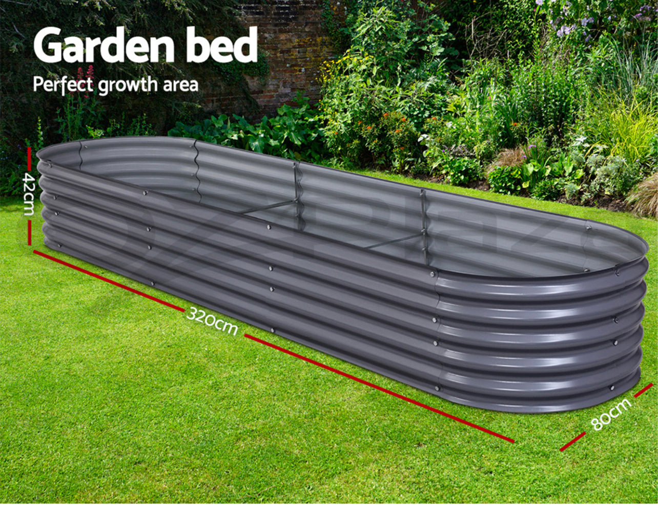 Greenfingers Garden Bed Kit Galvanised Steel Raised Garden Beds Kit Planter Oval