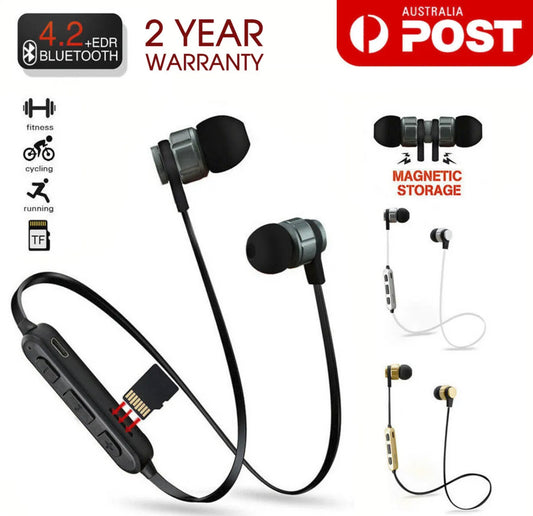 Sweatproof Wireless Bluetooth Earphones Headphones Sport Gym