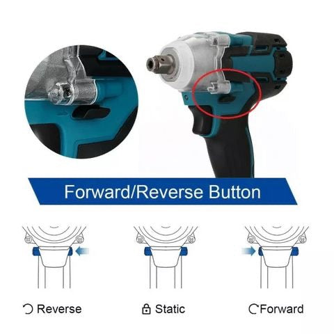 Brushless Electric Impact Wrench 1/2 Electric Screwdriver For Makita 18V Battery