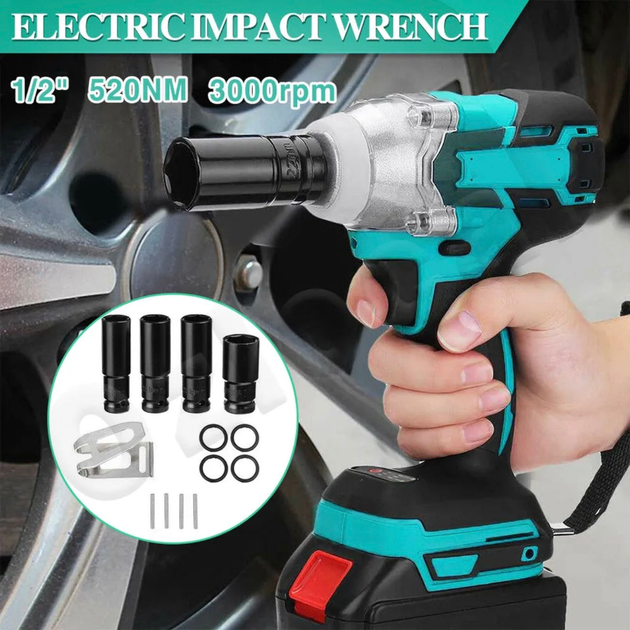 1/2'' Brushless Cordless Impact Wrench Rattle Gun Socket For Makita Battery 18V