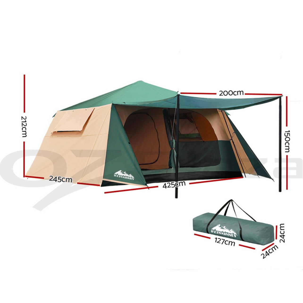 Weisshorn Instant Up Camping Tent Pop up Tents Family Hiking Dome 4-8 Persons