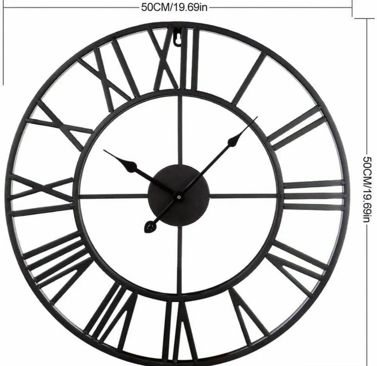 Large Roman Wall Clock Big Numeral Giant Round Face Outdoor Garden Silent