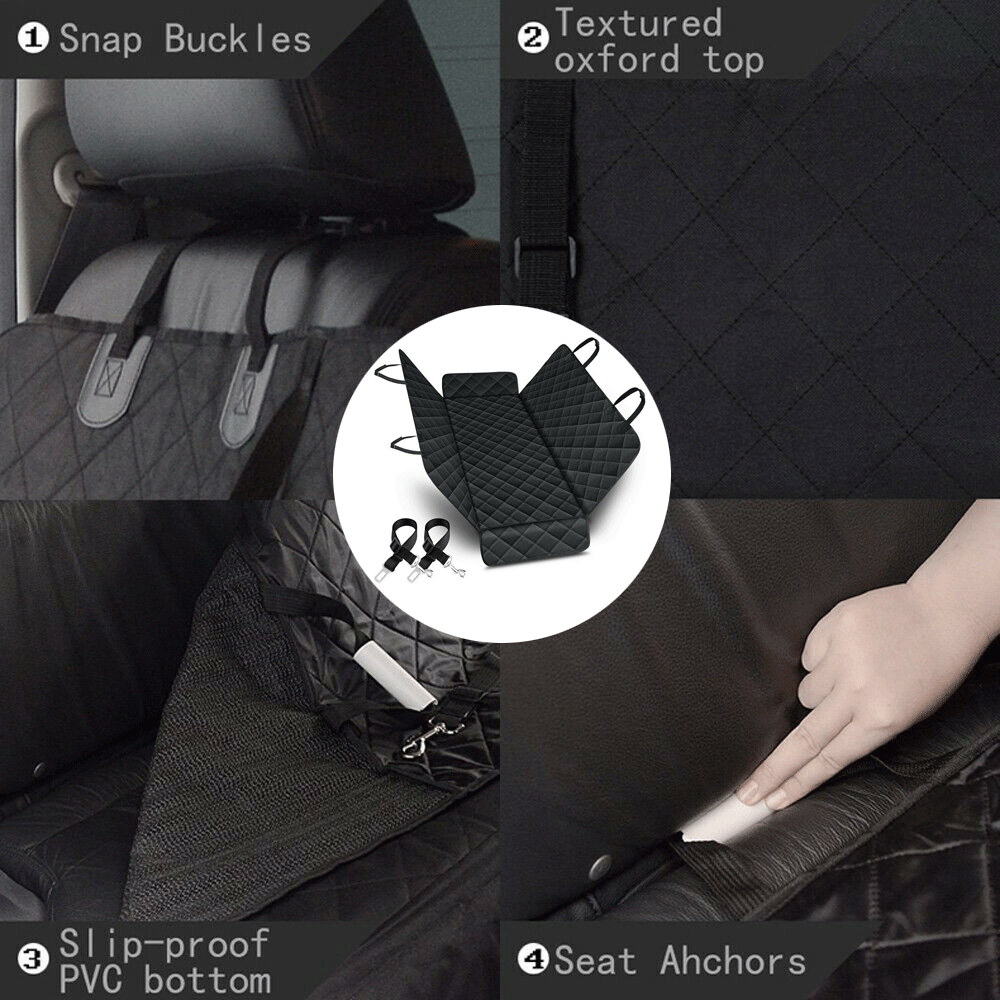 Nonslip Pet Car Back Seat Cover Cat Dog Waterproof Protector Hammock Mat Black