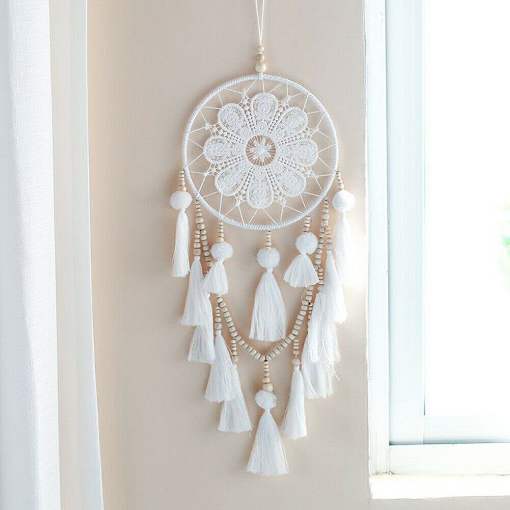 Handmade Dream Catcher Natural Macrame Hairball Art Wall Hanging Room Home Decor