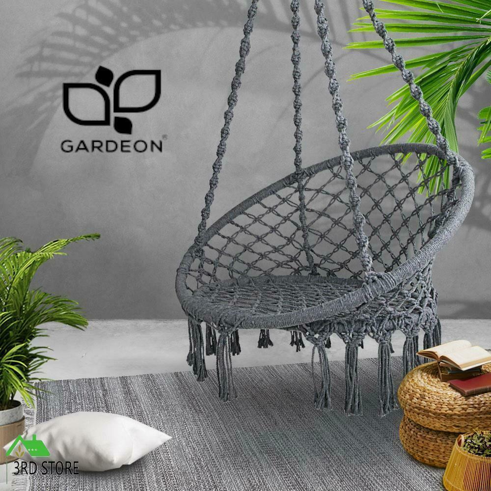 Hammock Chair Swing Rope Indoor Portable Outdoor Camping Hammocks Grey