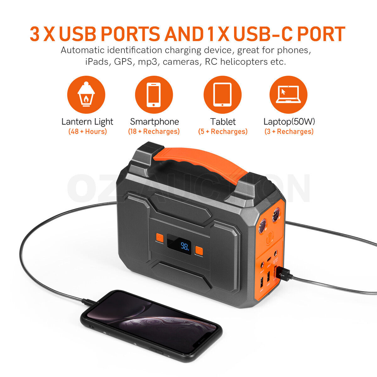 70200mAh Portable Generator 100W Solar Power Charging Station Battery Backup