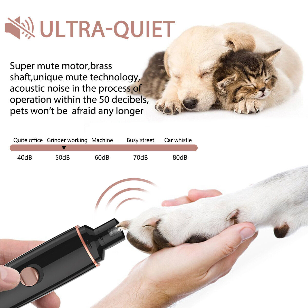 Dog Nail Clippers Cordless Clipper Electric File Puppy Nail Trimmer Pet Grinder