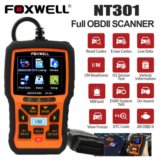 FOXWELL NT301 Car OBD2 EOBD Scanner Auto Code Reader Engine Diagnostic Scan Tool