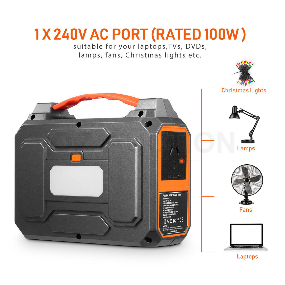 70200mAh Portable Generator 100W Solar Power Charging Station Battery Backup