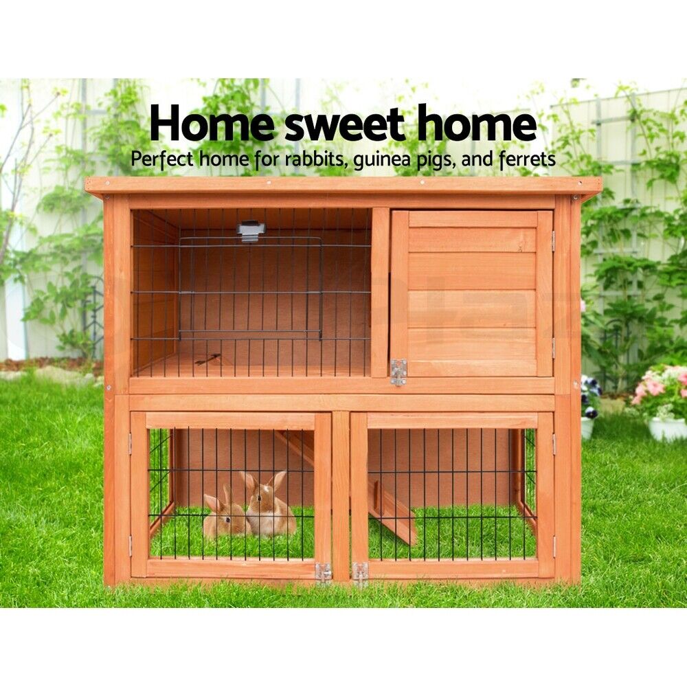 Rabbit Hutch Chicken Coop Hutches Large Run Wooden Cage House Outdoor