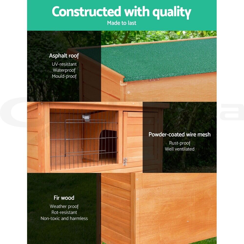 Rabbit Hutch Chicken Coop Hutches Large Run Wooden Cage House Outdoor