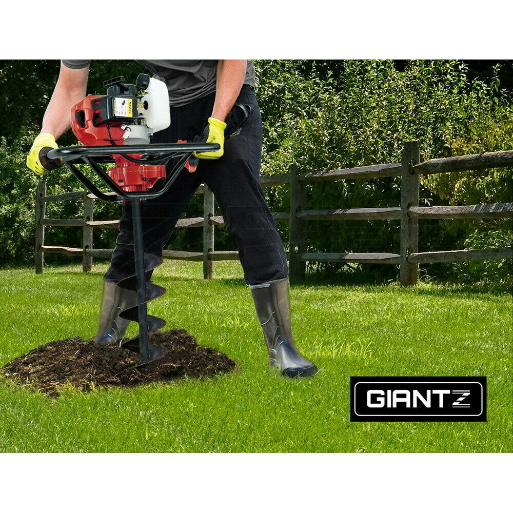 Giantz Post Hole Digger 92CC Petrol Drill Borer Fence Extension Auger Bits