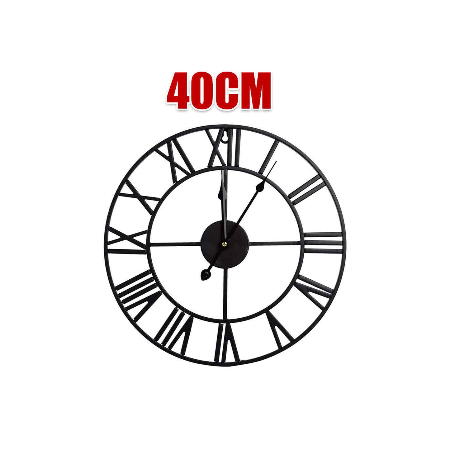 40/60cm Large Roman Wall Clock Big Numeral Giant Round Face Outdoor Garden C