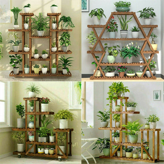 MULTI STYLE PLANT STAND SHELF MULTI FLOWER POT ORGANIZER HOLDER RACK HEAVY DUTY