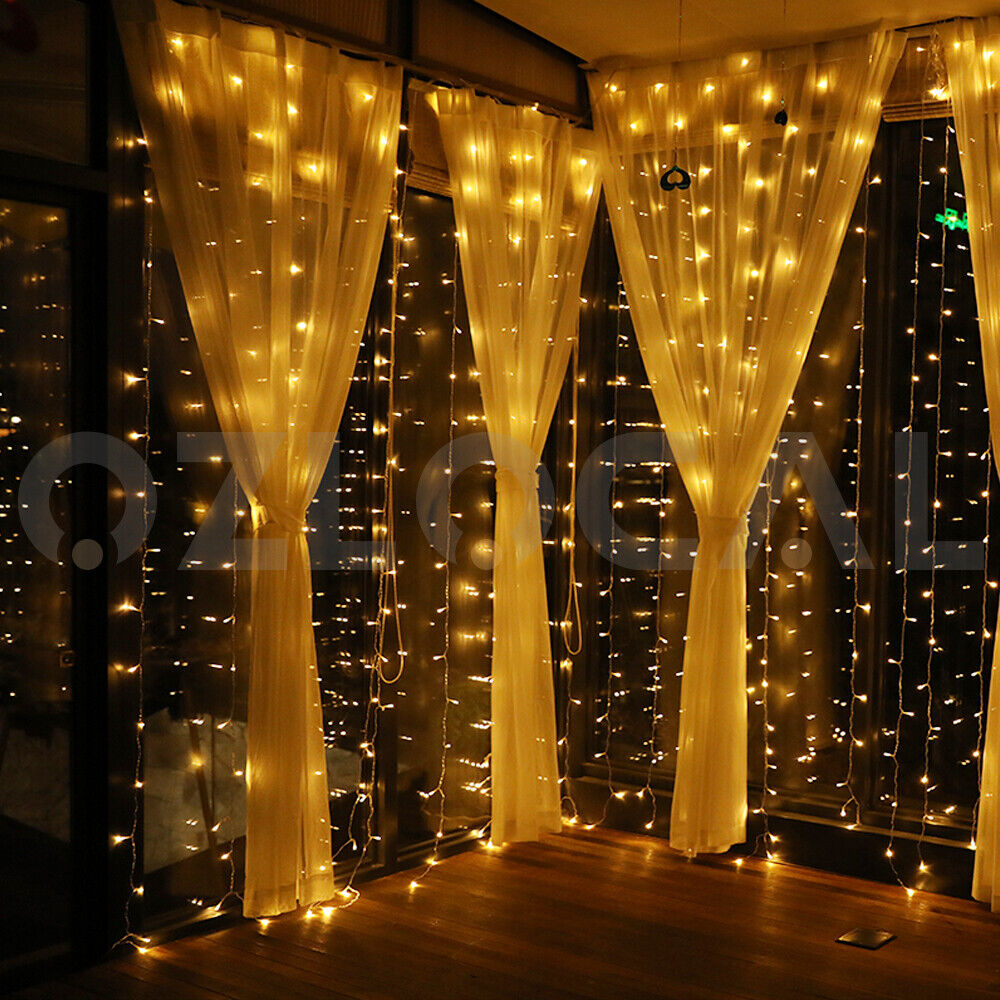 300/600 Led Curtain Fairy Lights Wedding Indoor Outdoor Christmas Garden Party