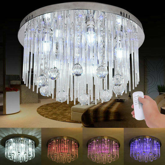 Modern LED Crystal Ceiling Light Fixtures Living Room Chandelier Pendant Lights