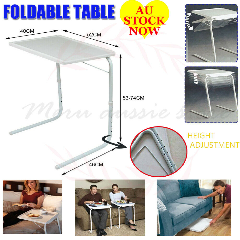 Laptop Foldable Table Adjustables Tray Bed Desk Dinner TV Save Space Folding AU