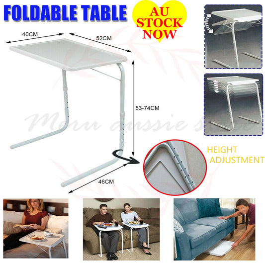 Laptop Foldable Table Adjustables Tray Bed Desk Dinner TV Save Space Folding AU