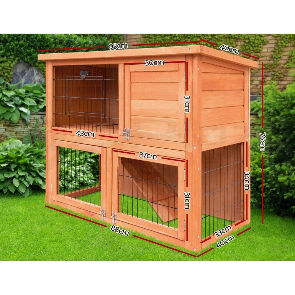 Rabbit Hutch Chicken Coop Hutches Large Run Wooden Cage House Outdoor