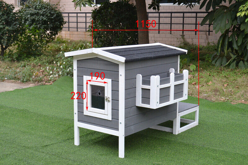 PawHub Small Animal Pet Dog Kennel Timber Cat House Cabin Wood Log Box With Deck