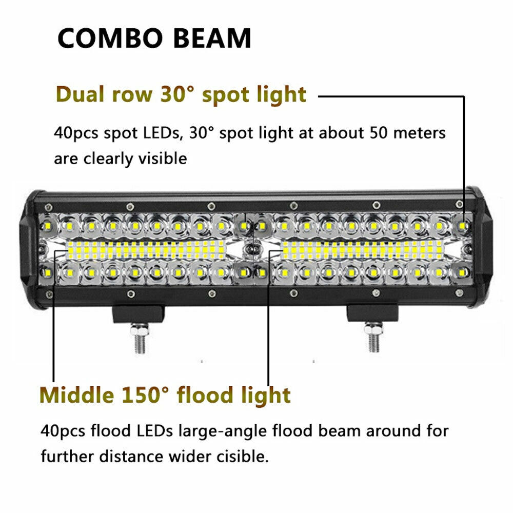 12inch CREE LED Light Bar Shooter Combo Beam Work Driving OffRoad 4WD 12V 24V AU