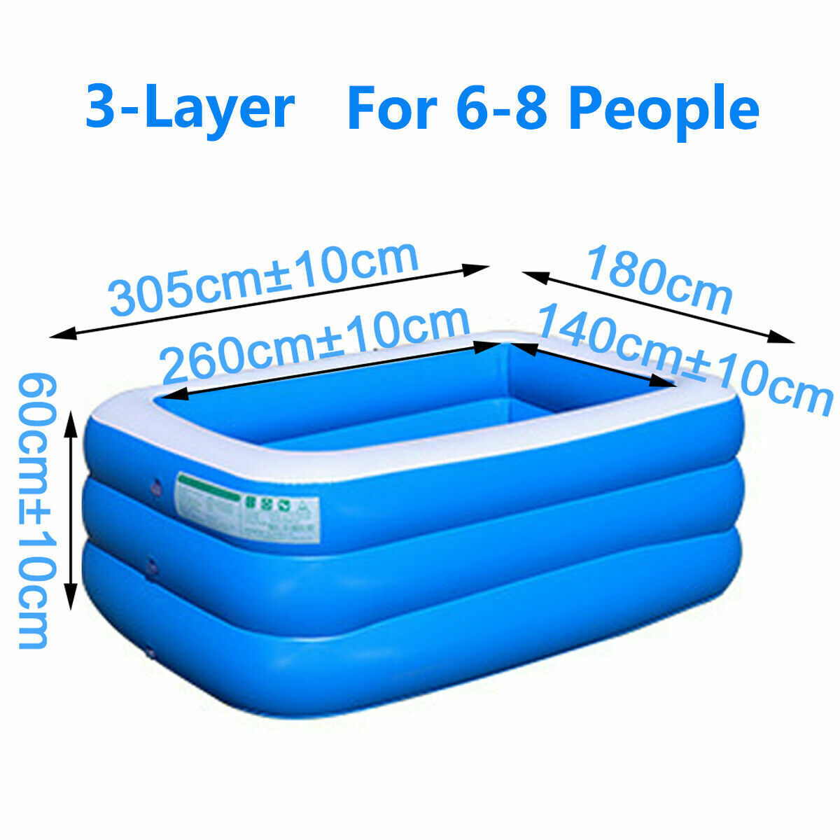 3-Layer Inflatable Swimming Pool Children Kids Adult Family Above-Ground Pools