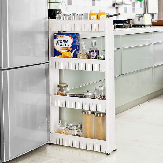 Slim Slide Out Storage Kitchen Pull Out Cart Trolley Shelf Narrow Places Rack AU