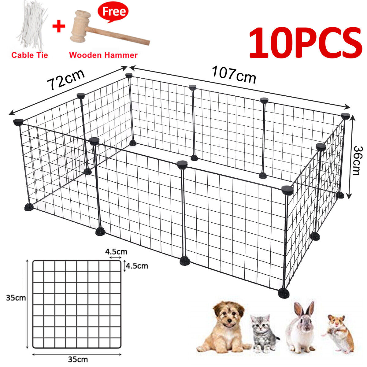 10/12/16PCS Pet Dog Playpen DIY Metal Cage Fence Foldable Enclosure Play Pen AU