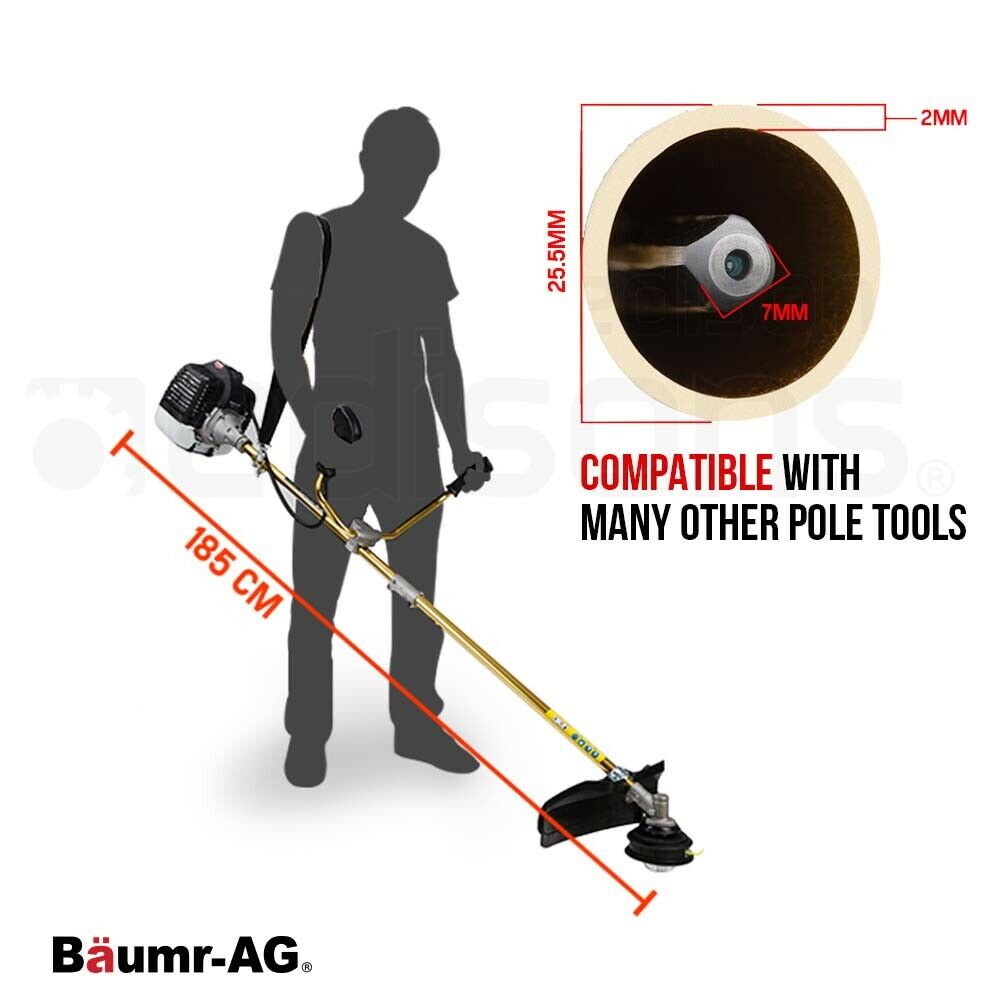 Baumr-AG 65cc Brushcutter Whipper Snipper Trimmer Brush Cutter Multi Pole Tool