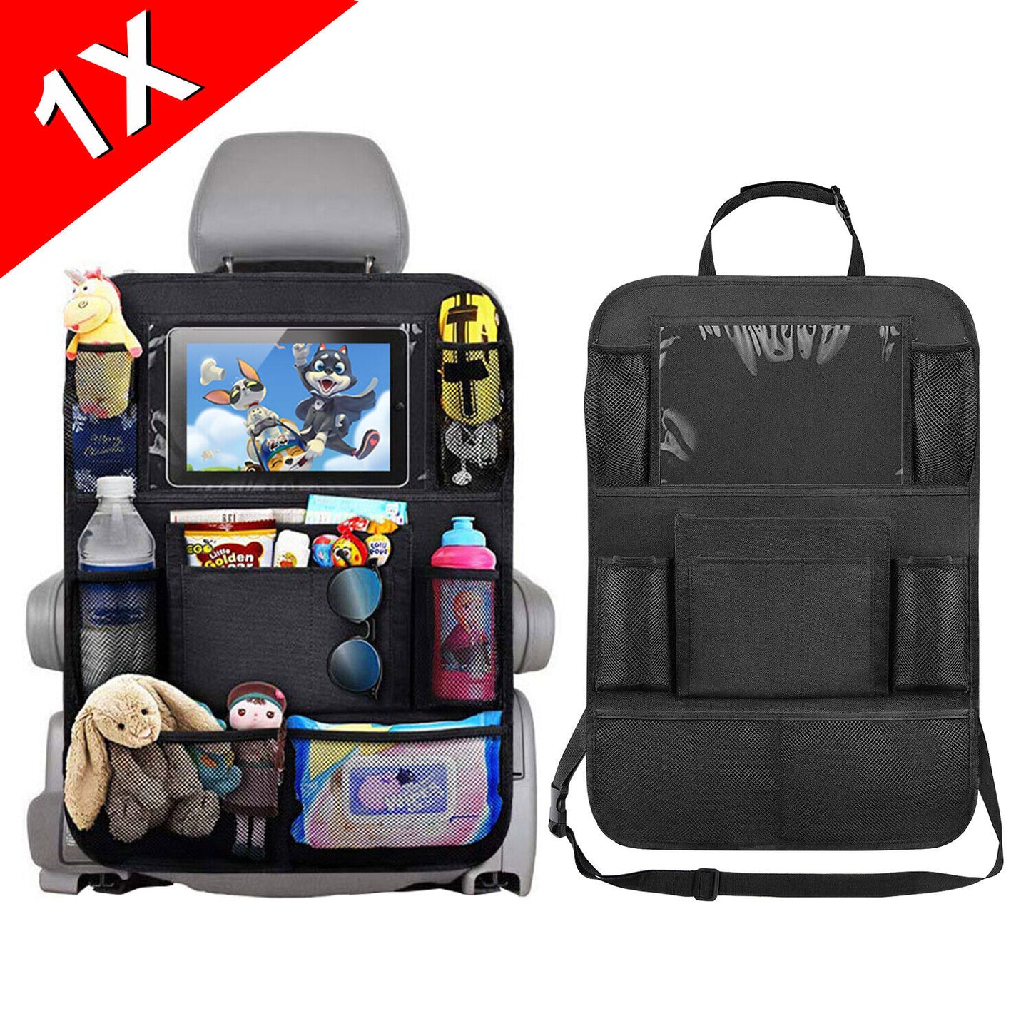 Tidy Car Seat Back Organiser Multi Pocket Storage Bags for iPad Pouch Holder AU