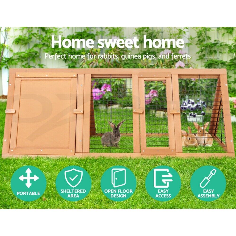 Rabbit Hutch Chicken Coop Run Wooden Cage House Outdoor Large